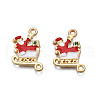 Rack Plating Alloy Enamel Pendants X-ENAM-N055-127-2