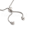 Brass Pave Clear Cubic Zirconia Teardrop Box Chain Slider Bracelets BJEW-YWC0002-07P-3
