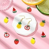5Pcs 5 Styles Glass Seed Beaded Pendants PALLOY-CJ00126-6