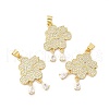 Rack Plating Brass Micro Pave Cubic Zirconia Pendants KK-B068-06G-1