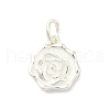 925 Sterling Silver Flower Charms with Jump Rings and 925 Stamp STER-M021-02S-01-1