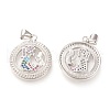 Brass Micro Pave Clear Cubic Zirconia Pendants ZIRC-L096-27P-2