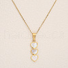 3-Heart 304 Stainless Steel & Acrylic Pendant Necklaces & Stud Earrings Sets FS-WG86334-03-2