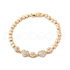 Brass Micro Pave Cubic Zirconia Link Chain Bracelets KK-R217-38G-4