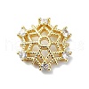 Rack Plating Brass Micro Pave Clear Cubic Zirconia Bead Cap KK-U014-11B-G-1