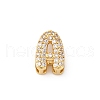 Brass Micro Pave Cubic Zirconia Beads KK-F895-19G-2