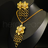Flower Alloy Pendant Necklaces & Stud Earrings Sets FS-WG618C7-01-3