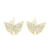 Brass Micro Pave Clear Cubic Zirconia Studs Earring for Women EJEW-S217-C05-1