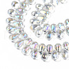 Electroplate Transparent Glass Beads Strands EGLA-S193-06-5