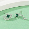 S925 Sterling Silver Cubic Zirconia Stud Earrings EJEW-V019-01P-2