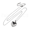 304 Stainless Steel Polymer Clay Rhinestones Wing Openable Pendant Necklaces for Women NJEW-Z065-14P-02-4