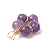Natural Rose Quartz/Amethyst/Carnelian/Green Aventurine/Quartz Round Beaded Pendants PALLOY-JF03468-5