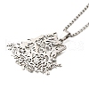 304 Stainless Steel Box Chain Hollow Cute Cat Pendant Necklaces NJEW-S003-08P-2