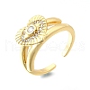 Brass Micro Pave Cubic Zirconia Cuff Rings for Women RJEW-F184-15G-2