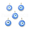 Handmade Evil Eye Lampwork Pendants LAMP-F031-03G-06-1