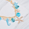Alloy & Plastic Pearl & Natural Shell Pendant Necklaces FS-WG21E05-02-1