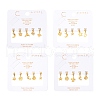 Ion Plating(IP) 304 Stainless Steel Dangle Stud Earrings EJEW-Q003-01G-2