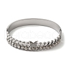 Stainless Steel 2 Lines Butterfly Hinged Bangles for Women BJEW-G719-21P-2