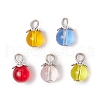 5Pcs Transparent Glass Pendants PALLOY-JF03708-01-1