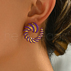 Stainless Steel Enamel Vortex Spiral Stud Earrings LD7600-3-2