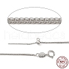 Anti-Tarnish Rhodium Plated 925 Sterling Silver Wheat Chains Necklace for Women STER-I021-04P-6