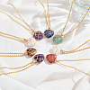 ANATTASOUL 8Pcs 8 Style Natural Mixed Gemstone Heart Pendant Necklaces Set NJEW-AN0001-48-7