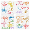 4Pcs 4 Styles Sea Animals Theme PET Hollow Out Drawing Painting Stencils DIY-WH0394-0138-1