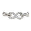 Brass Micro Pave Clear Cubic Zirconia Fold Over Clasps KK-U059-33P-1