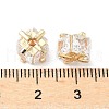 Brass Cubic Zirconia Beads KK-A254-15G-2