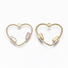 Brass Micro Pave Cubic Zirconia Charms KK-S359-032-RS-2