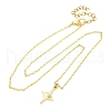 2Pcs 2 Colors Star Alloy Pendant Necklaces NJEW-JN05214-4