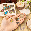 22Pcs 11 Style Tibetan Style Alloy Enamel Chandelier Components Links FIND-TA0001-83-7