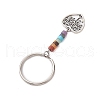 Natural Lapis Lazuli Green Aventurine Tiger Eye Red Jasper Lepidolite Howlite Red Aventurine & Alloy Keychain KEYC-JKC00813-03-4