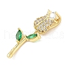 Brass Micro Pave Cubic Zirconia Pendants KK-D357-38G-02-2