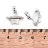 Brass Micro Pave Clear Cubic Zirconia Pendants KK-B102-29P-3