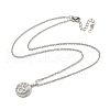 Brass Micro Pave Clear Zirconia Pendant Necklace for Women NJEW-B100-05P-2