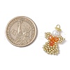 7Pcs 7 Colors Glass Seed Beaded Angel Pendants PALLOY-MZ00652-2
