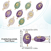 18Pcs 9 Styles Natural Green Aventurine & Amethyst & Rose Quartz Connector Charms PALLOY-HY00037-2