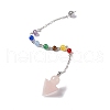 Natural Rose Quartz Cone Dowsing Pendulum Pendants G-G983-04P-02-2