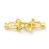 Rack Plating Brass Micro Pave Clear Cubic Zirconia Fold Over Clasps KK-H447-12G-2