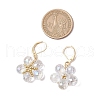 Glass & Glass Seed Beads Flower Pendant Necklaces & Hoop Earrings Sets SJEW-MZ00011-11