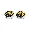 Halloween Printed Natural Wood Beads WOOD-T021-74-3