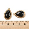 Natural Obsidian Faceted Pendants G-M431-13G-03-3