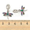 Rack Plating Alloy Pave Colorful Rhinestone Insect European Dangle Charms FIND-B034-14P-02-3
