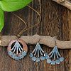 Alloy Enamel & Wood Pendant Necklaces & Dangle Earring Sets WG2B6E1-01-1