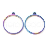 304 Stainless Steel Open Back Bezel Flat Round Pendants STAS-Z040-04B-RC-1