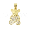 Rack Plating Brass Micro Pave Cubic Zirconia Pendants KK-Z074-64G-1