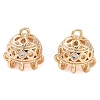 Brass Micro Pave Clear Cubic Zirconia Pendant Bead Cap Bails KK-U028-03G-1