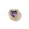 Brass Micro Pave Cubic Zirconia Beads KK-I276-46G-02-1