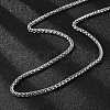 Tarnish Resistant 304 Stainless Steel Wheat Chain Necklaces NJEW-O058-26P-2